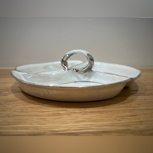 Vintage Prov Saxe Hand painted porcelain divided plate or candy dish Germany - Picture 9 of 13